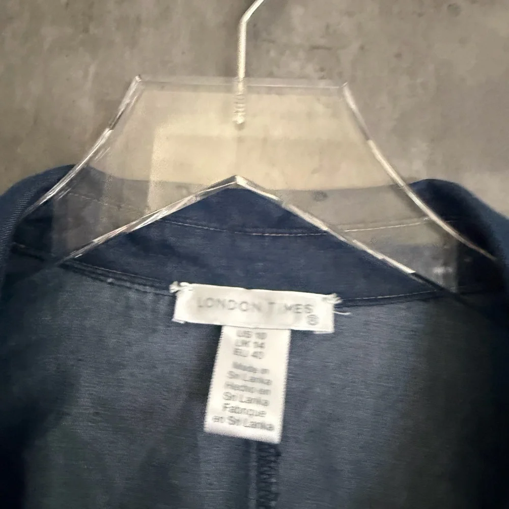 London Times Tie West Long Sleeve Denim Dress B3231